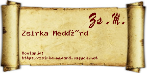 Zsirka Medárd névjegykártya